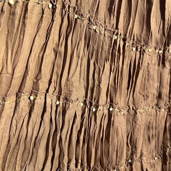 Vintage Brown Maxi Skirt Boho Gypsy Hippie Nature Forest Fairy Granola Medium - Picture 4 of 9